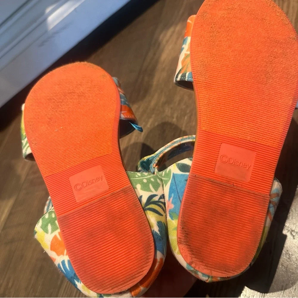Disney Girls Moana‎ Strappy Floral Sandals Size 2/3